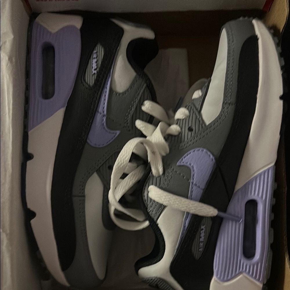 Nike Gray and Black Air Max Sneakers with Mesh Upper